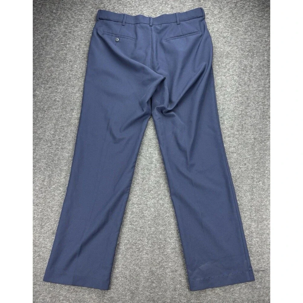PGA TOUR Men’s Golf Pants 34x32 Navy Blue Performance Dress Slacks Polyester